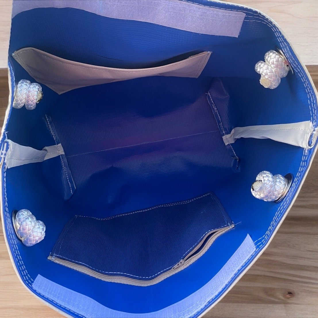 Recycled Sailcloth Octopus Art Tote Bag: Crossbody or Wristlet