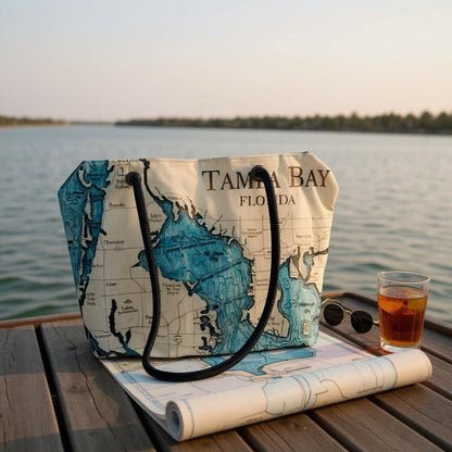 Tampa Bay Chart Recycled Sail Bags