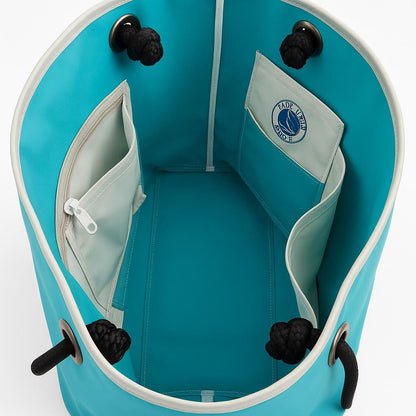 Recycled Sail Tote Bag: Sea Turtle Art, Waterproof Lining