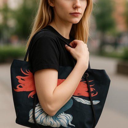 Recycled Sail Mermaid Art Tote Bag: Red or Blonde Hair
