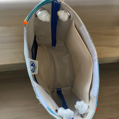 Recycled Sail Sand Dollar Tote Bag: Original Art Crossbody