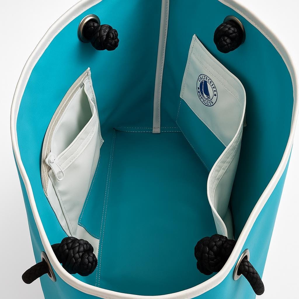 Starfish Art Tote Bag: Recycled Sailcloth, Waterproof