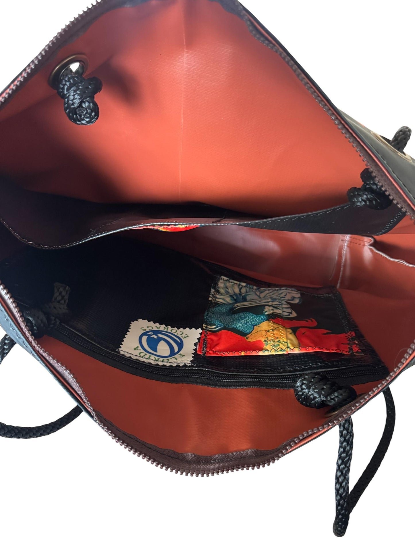 Recycled Sail Mermaid Art Tote Bag: Red or Blonde Hair