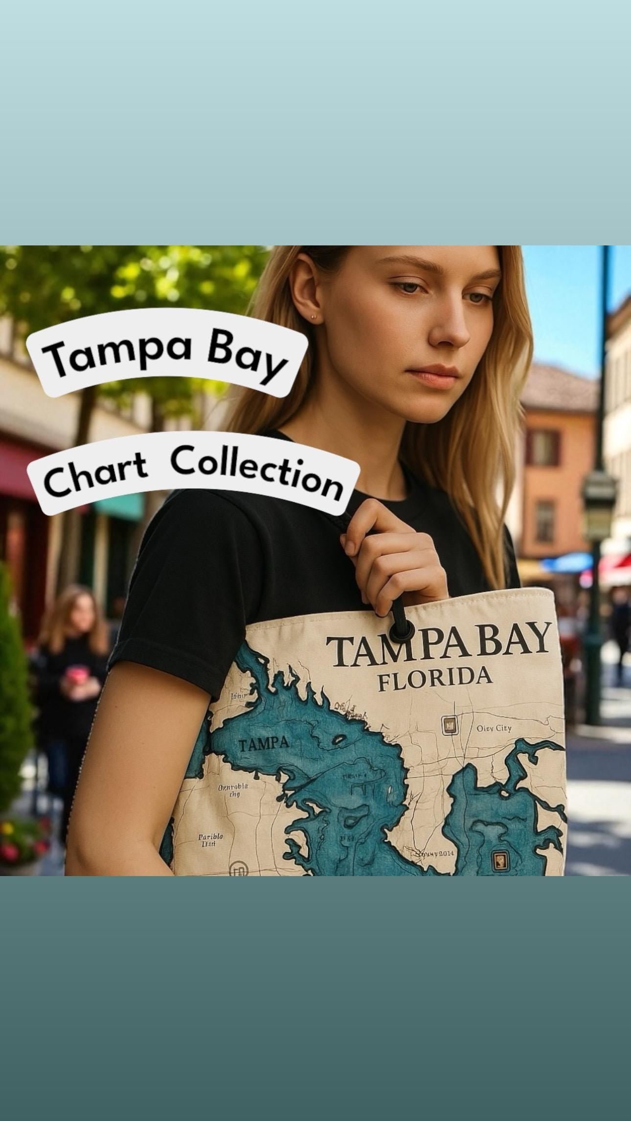 Tampa Bay Chart Recycled Sail Bags